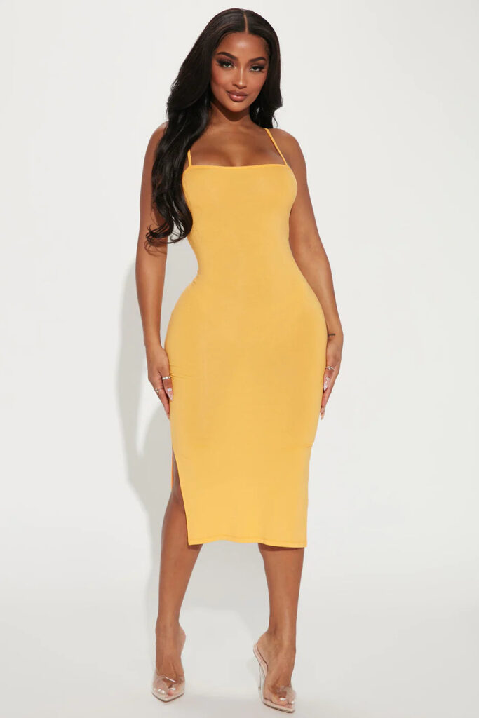 Kasey Midi Dress - Yellow