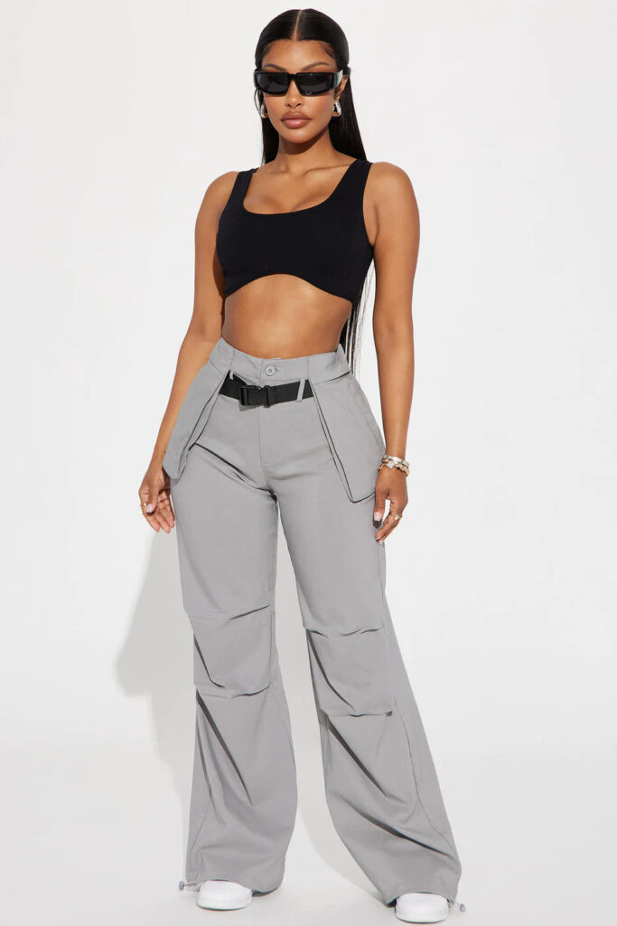 Clear The Way Cargo Parachute Jogger - Grey