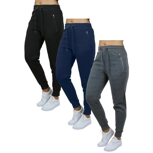 3-Pack Women's Fleece & French Terry Oversized Loose-Fit Jogger Sweatpants - Image 10