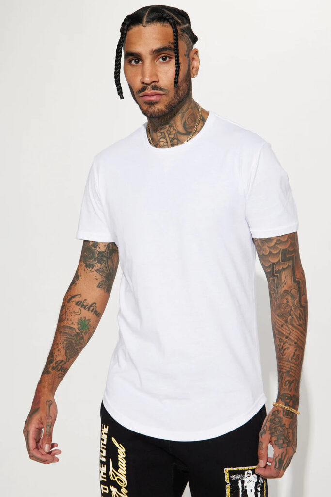 Essential Basic Scallop Tee - White