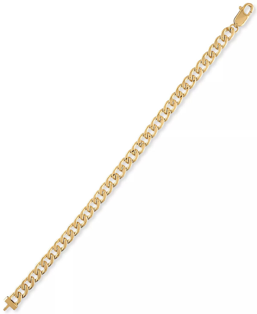 Curb Link Chain Bracelet in Gold-Tone Ion-Plated Stainless Steel