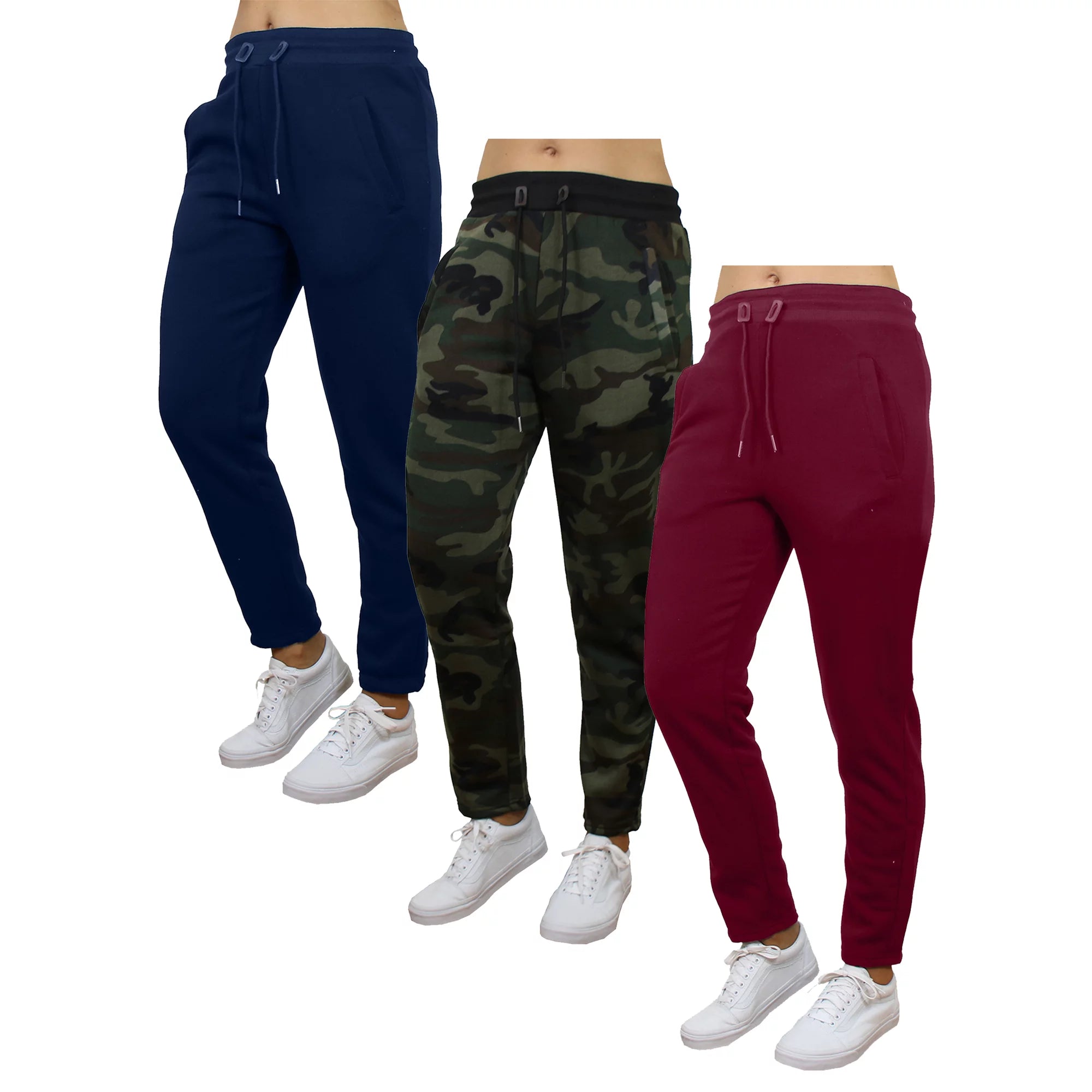 3-Pack Women's Fleece & French Terry Oversized Loose-Fit Jogger Sweatpants - Image 17