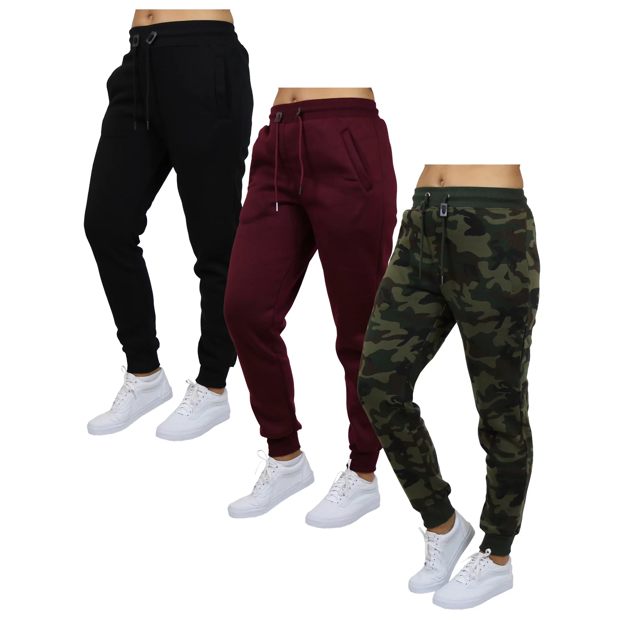 3-Pack Women's Fleece & French Terry Oversized Loose-Fit Jogger Sweatpants - Image 3