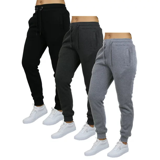 3-Pack Women's Fleece & French Terry Oversized Loose-Fit Jogger Sweatpants - Image 4
