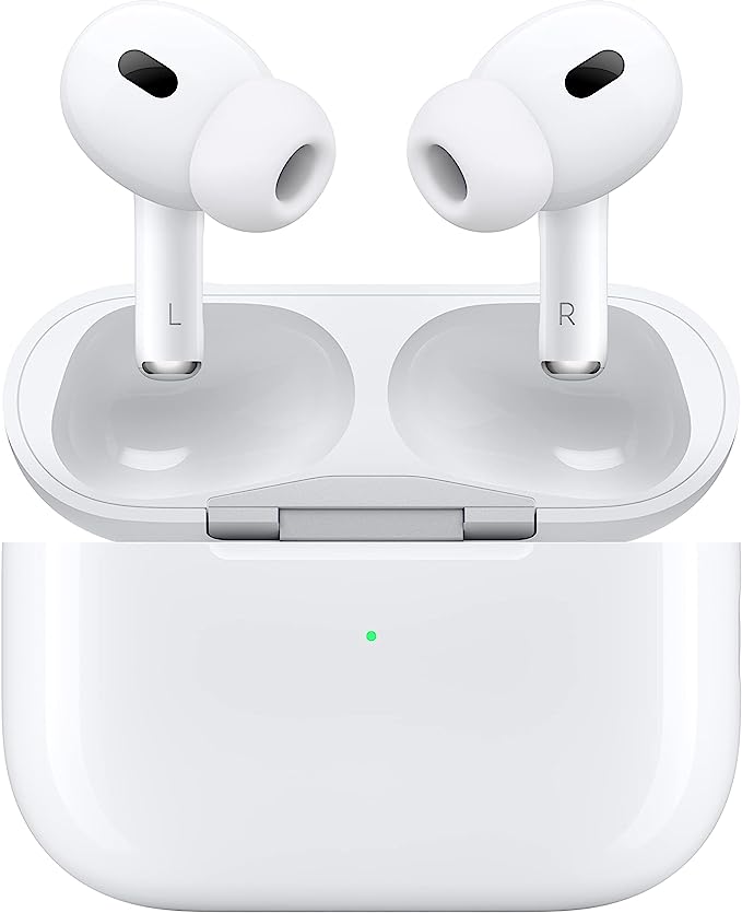 Apple AirPods Pro (2nd Generation) Wireless Earbuds, Up to 2X More Active Noise Cancelling, Adaptive Transparency, Personalized Spatial Audio, MagSafe Charging Case, Bluetooth Headphones for iPhone