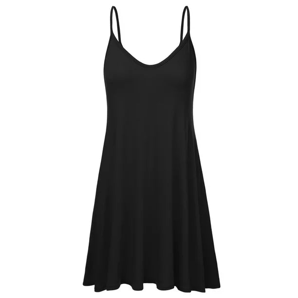 Doublju Women's Casual Spaghetti Loose Swing Slip Dress - Image 4