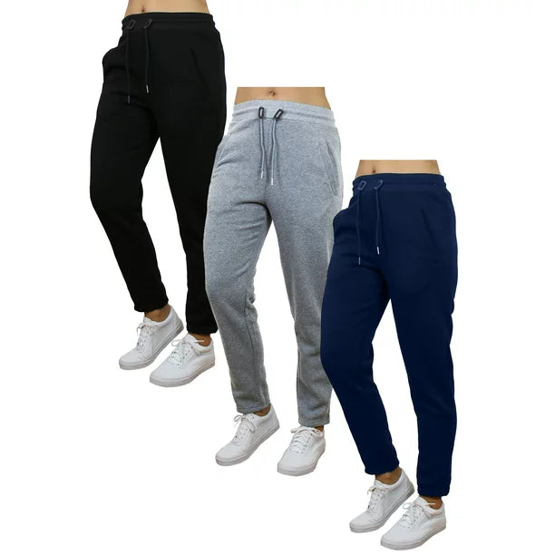 3-Pack Women's Fleece & French Terry Oversized Loose-Fit Jogger Sweatpants - Image 7