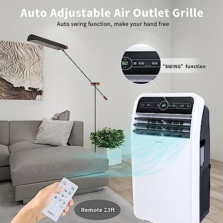Shinco 12,000 BTU Portable Air Conditioner(11,500BTU ASHRAE), Portable AC Unit with Built-in Cool, Dehumidifier&Fan Modes for Room up to 400 sq.ft, Room Air Conditioner with Remote Control, 24 Hour Timer, - Image 3