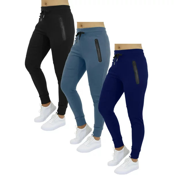 3-Pack Women's Fleece & French Terry Oversized Loose-Fit Jogger Sweatpants - Image 8