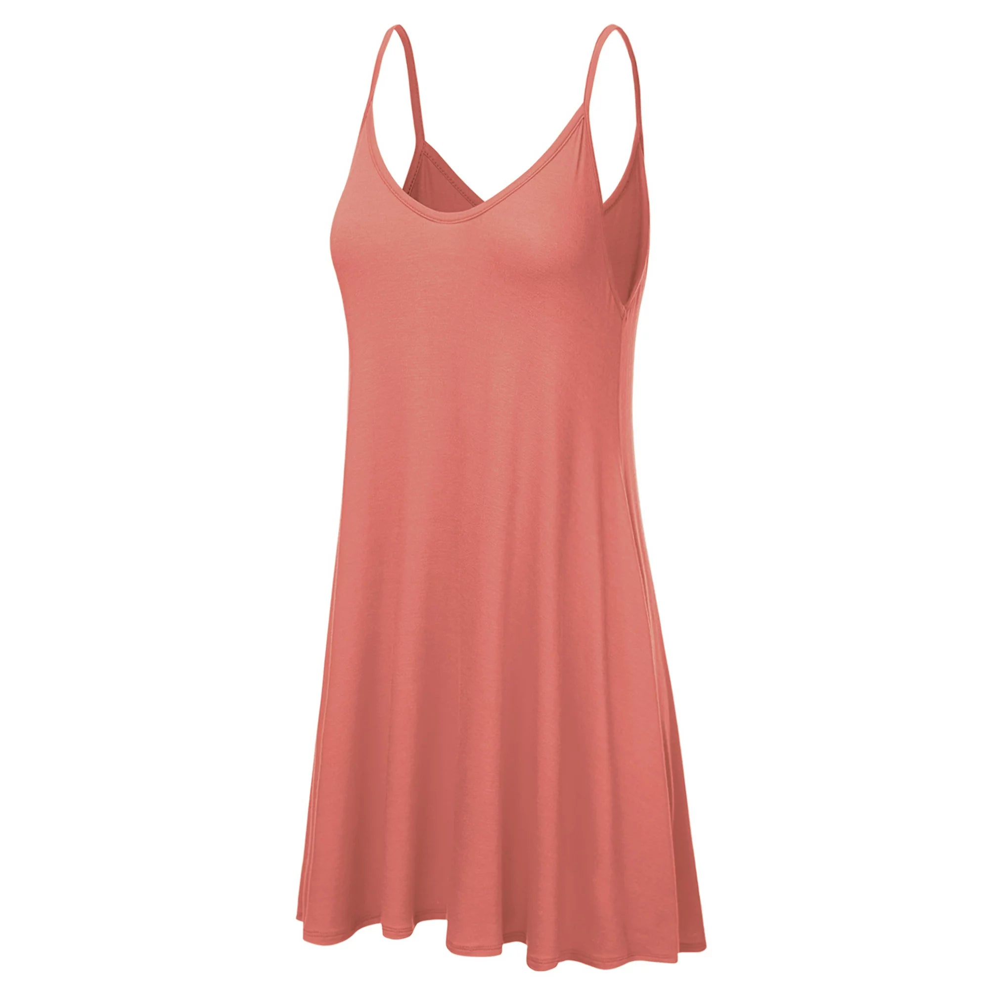 Doublju Women's Casual Spaghetti Loose Swing Slip Dress - Image 11