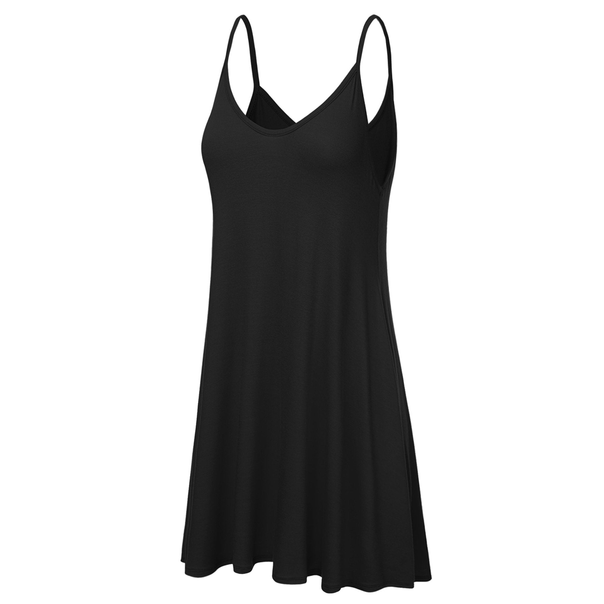 Doublju Women's Casual Spaghetti Loose Swing Slip Dress - Image 3